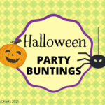 People are decorating for a Halloween party with buntings from KiddyCharts in 2021.