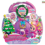 A cartoon pink baby toy kit with Kiddye Charts Cry, Watch, Regarde, Magic Teats 24+, Surprises, Fantasy, Advent, Hunger, Rosie Advent Calendar, and Lagrimas Magicas.