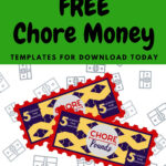 This image is offering free templates for download that can be used to track chore money and screen time minutes.
