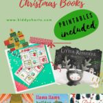 This image is promoting a 12-day Christmas book series with printables, cards, and illustrations.