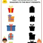 The elves are beginning to match the presents with their corresponding shadows on Day 1 of the countdown.