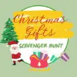 A group of children are participating in a Christmas-themed scavenger hunt organized by KiddyCharts in 2021.