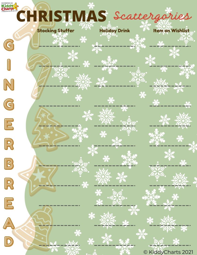 Christmas scattegories game