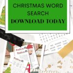 This image is a Christmas themed word search puzzle with a winter sleigh decoration.
