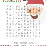 This image is a Christmas-themed word search puzzle with words related to the holiday.