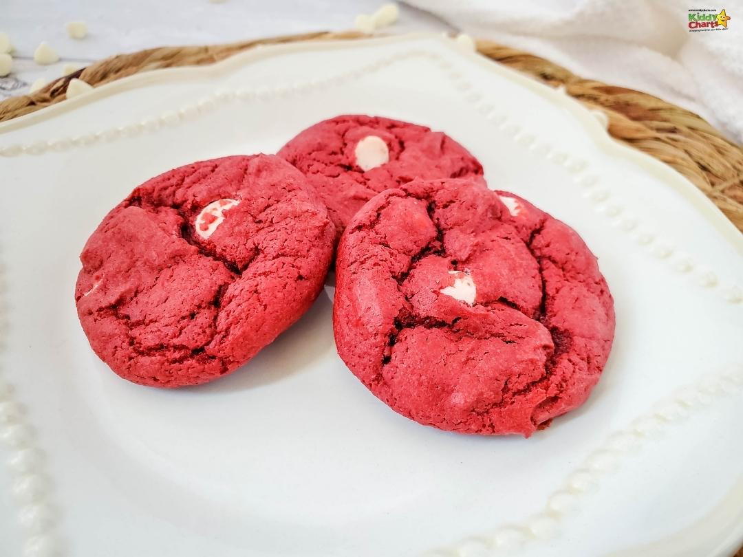 Red velvet cake mix cookies with white choc chip fun