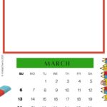 The image is a calendar for March 2021, with the days of the week labeled and the dates numbered.