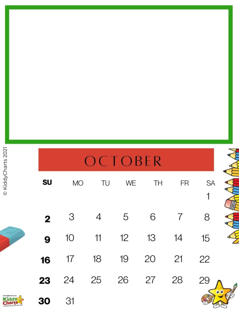 This image is a calendar for October 2021, showing the days of the week and their corresponding dates.