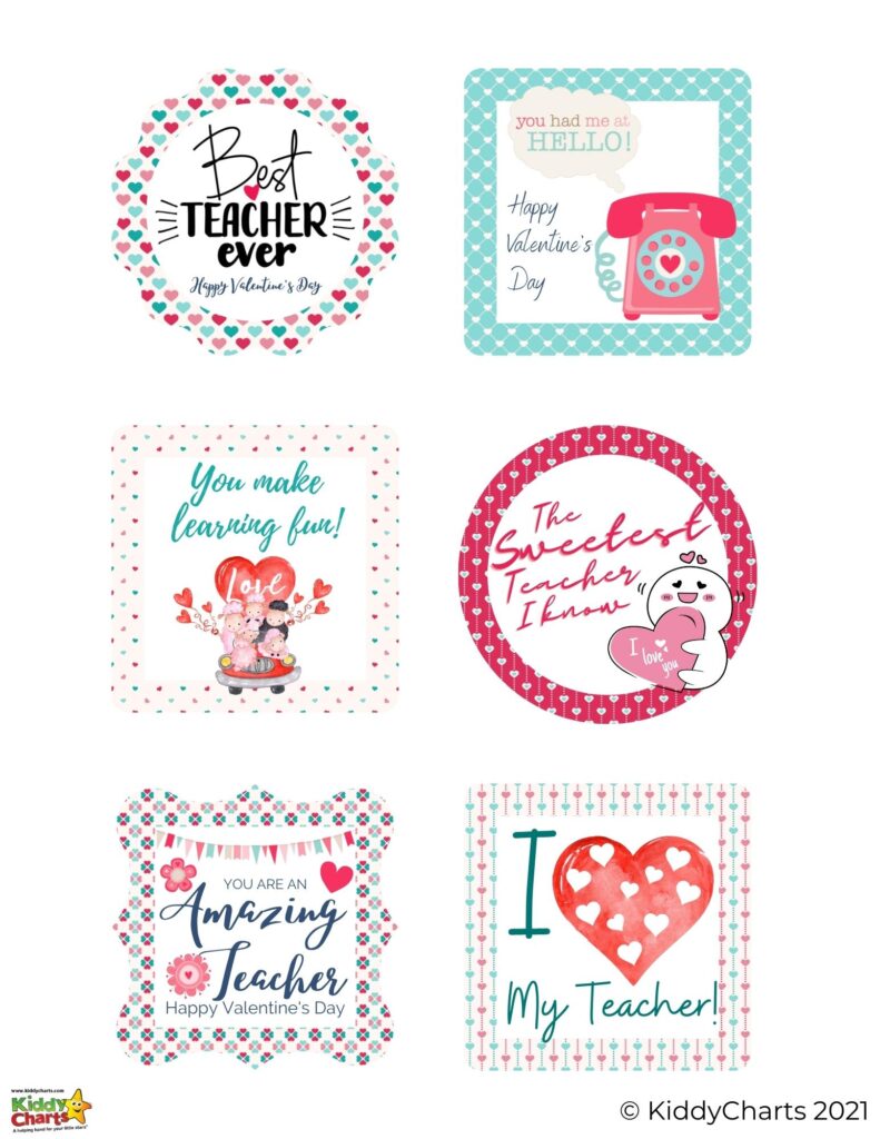 Teacher Valentine's Cards - Print and Download - kiddycharts.com