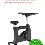 A giveaway is being offered for a chance to win a desk bike worth £350 from FLEXISPOT.