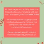 This image is informing viewers that all of the images and activity sheets on KiddyCharts.com are copyrighted to KiddyCharts and should not be used for commercial purposes without permission.