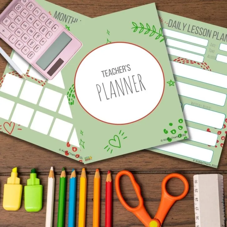 This image is a lesson plan template for teachers to fill out with the date, time, allotted time, materials needed, and other details for the lesson.