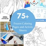 In this image, there is a Disney Frozen II advertisement with coloring pages and activity sheets for children to learn more about the movie.