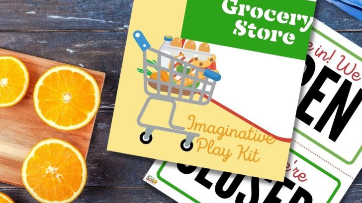 imaginative play grocery store sheets with oranges and purse