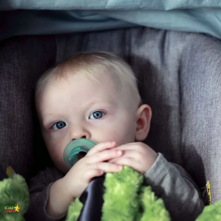 A toddler with a newborn baby in their arms is smiling widely, wearing matching baby and toddler clothing from Kiddy& Charts.