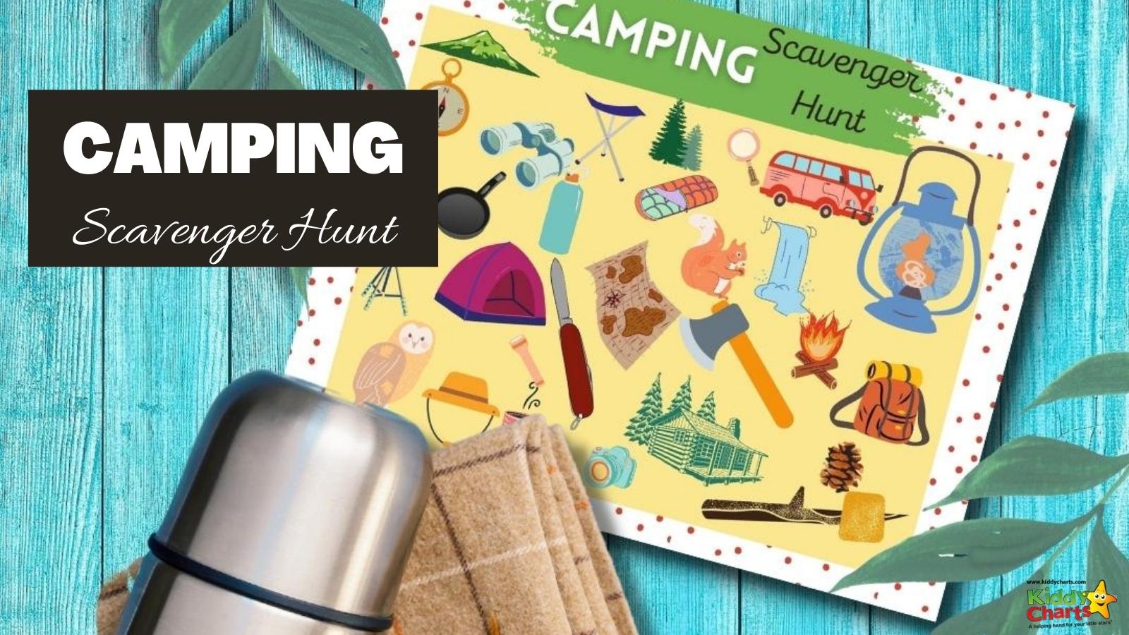 Camping scavenger hunt printable