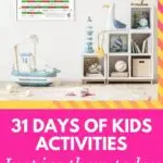 This image is promoting a website with 31 days of activities for kids to enjoy at the beach.