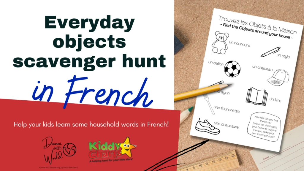 Free French activities - everyday items scavenger hunt #31daysofactivities