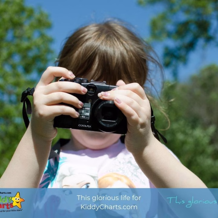 A person holds a camera.