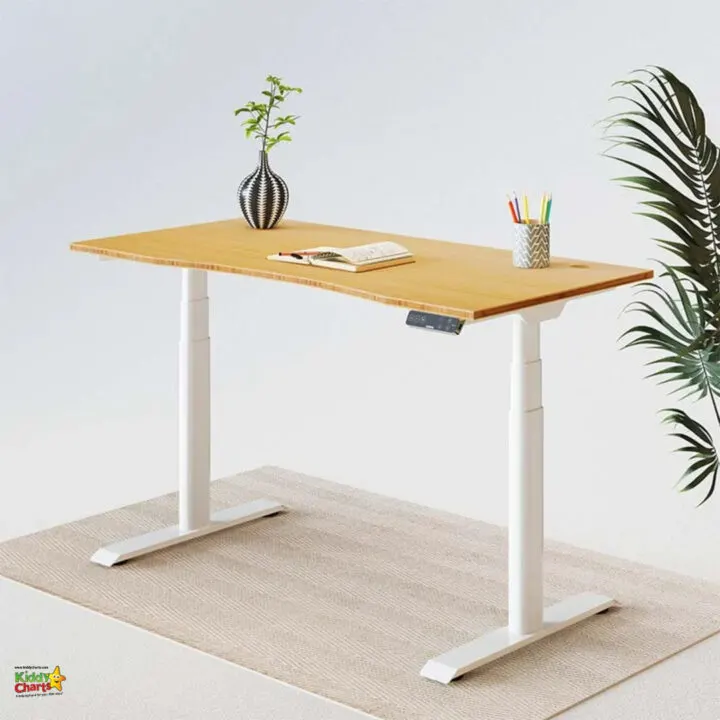 A modern indoor table with a unique flip design is showcased by Kiddy Charts furniture.