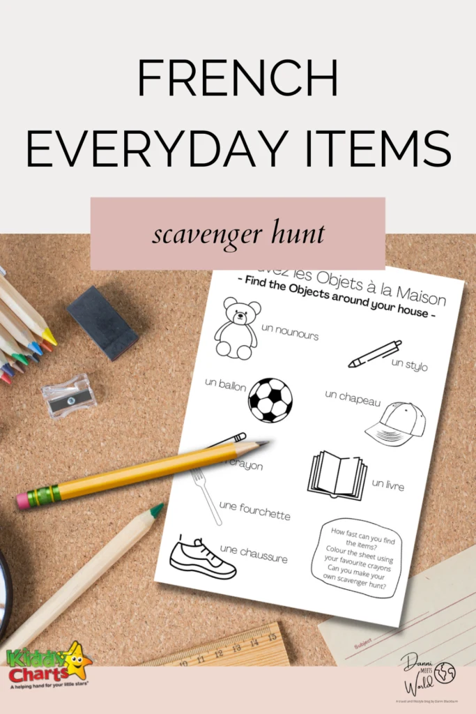 Free French activities - everyday items scavenger hunt #31daysofactivities
