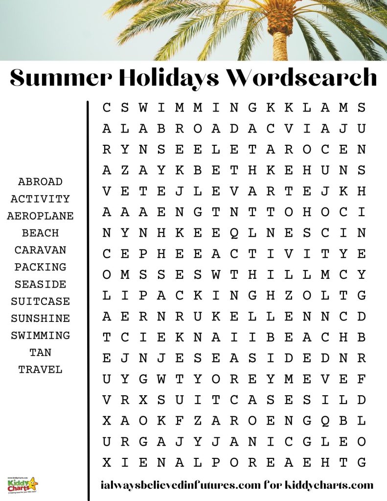 summer holidays word search printable 31daysofactivities