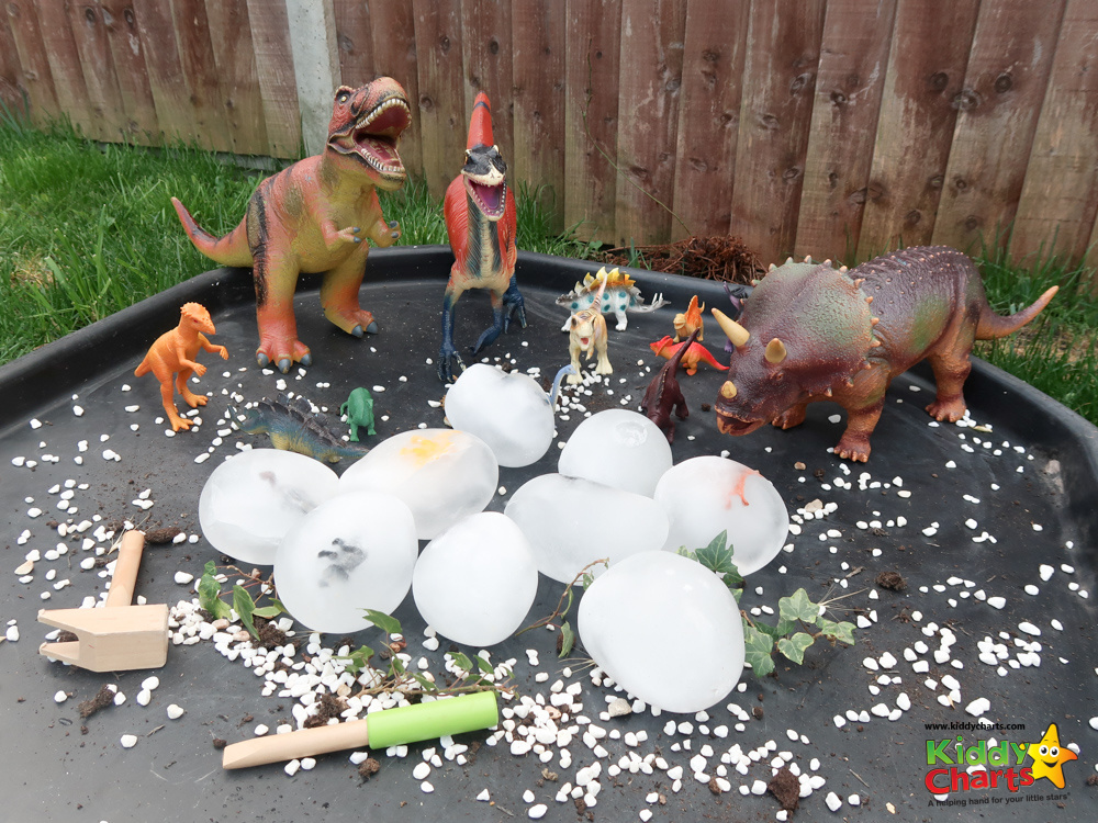 Dinosaur Ice Tuff Tray Activity + 7 Tuff Tray Ideas