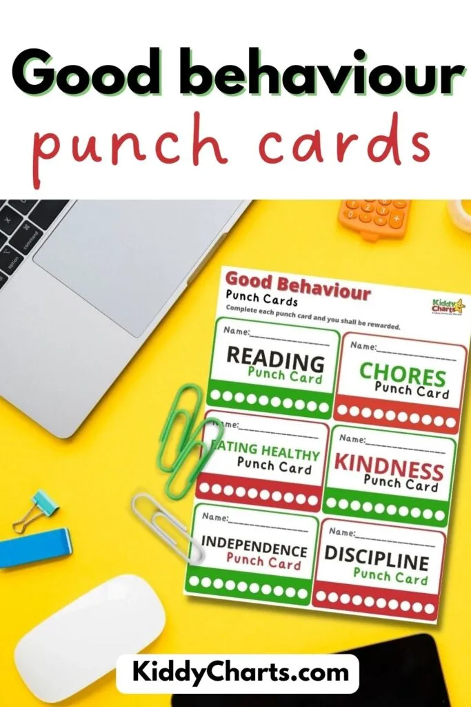 Printable Behavior Punch Cards