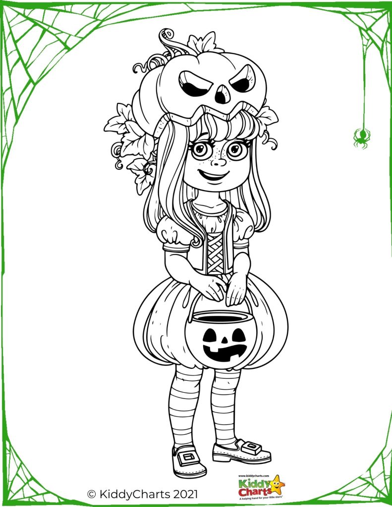 Girl Holding Pumpkin Coloring Page {FREE Printable} – The Art Kit