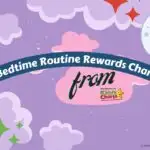 This image is a visual representation of a bedtime routine rewards chart, which is designed to help motivate children to complete their bedtime routine.