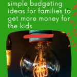 This image is providing simple budgeting ideas for families to help them get more money for their children.