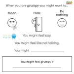In this image, a Kidd Chart is being used to provide suggestions on how to deal with feeling grumpy.