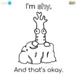 The image is depicting a small fish being reassured that it is okay to be shy.