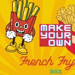 This image is promoting a craft activity for children to make their own French fry box.