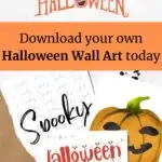 The image is promoting a Halloween-themed wall art download.
