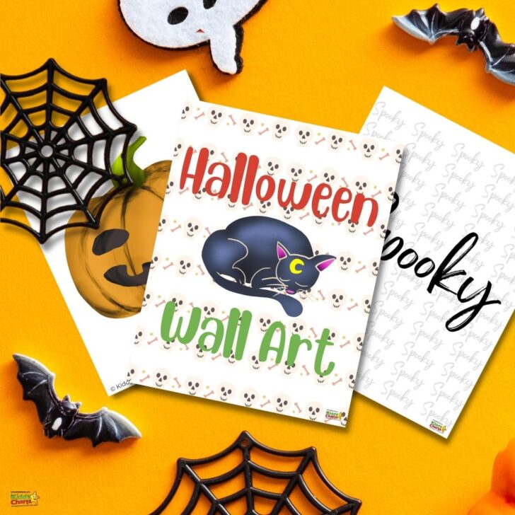 This image is depicting a Halloween-themed wall art with various spooky characters and decorations.
