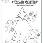 The Sugar Plum Fairies are asking for help to decorate the tree with snowflakes by drawing and coloring the picture.