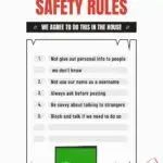 The image is showing a list of internet safety rules that a family has agreed to follow in order to stay safe online.
