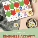 The image is showing a Kindness Diary with activities for each day of the week and a link to learn more about Kindness Heroes.