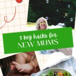 The image is showing three hacks for new mothers to help them keep track of their children's activities with the use of kiddver charts.