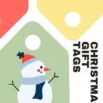 The image is of Christmas gift tags for the year 2022 from the website KiddyCharts.