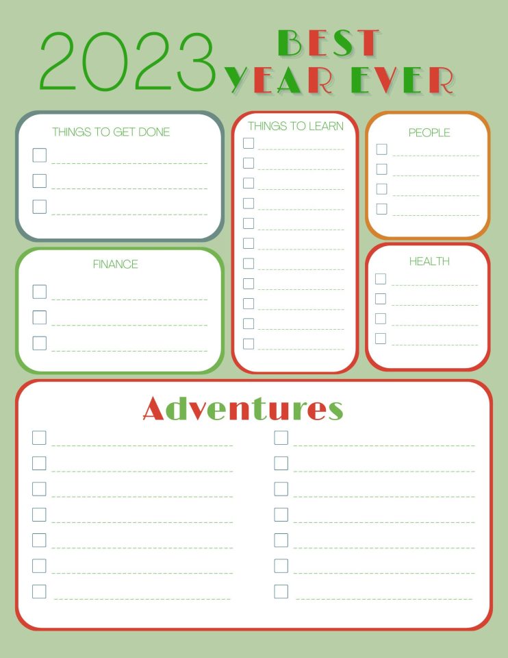 New Year worksheet for 2023 and beyond