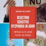 This image is providing information about Rejection Sensitive Dysphoria (RSD) and how it is related to Attention Deficit Hyperactivity Disorder (ADHD) in children, as well as providing resources to learn more about it.