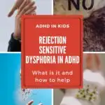 This image is providing information about Rejection Sensitive Dysphoria (RSD) and how it is related to Attention Deficit Hyperactivity Disorder (ADHD) in children, as well as providing resources to learn more about it.