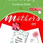 This image is showing a chart of various printable Mother's Day cards for the year 2023.