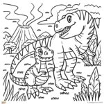 A cartoon illustration in a coloring book is being drawn with line art and clipart.