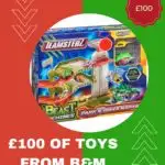 A voucher is being offered for two toys for £20, which includes a £100 Metal Teamsterz Beast Machine Helicopter and £100 of toys from BEM BM Kiddyer Charts.