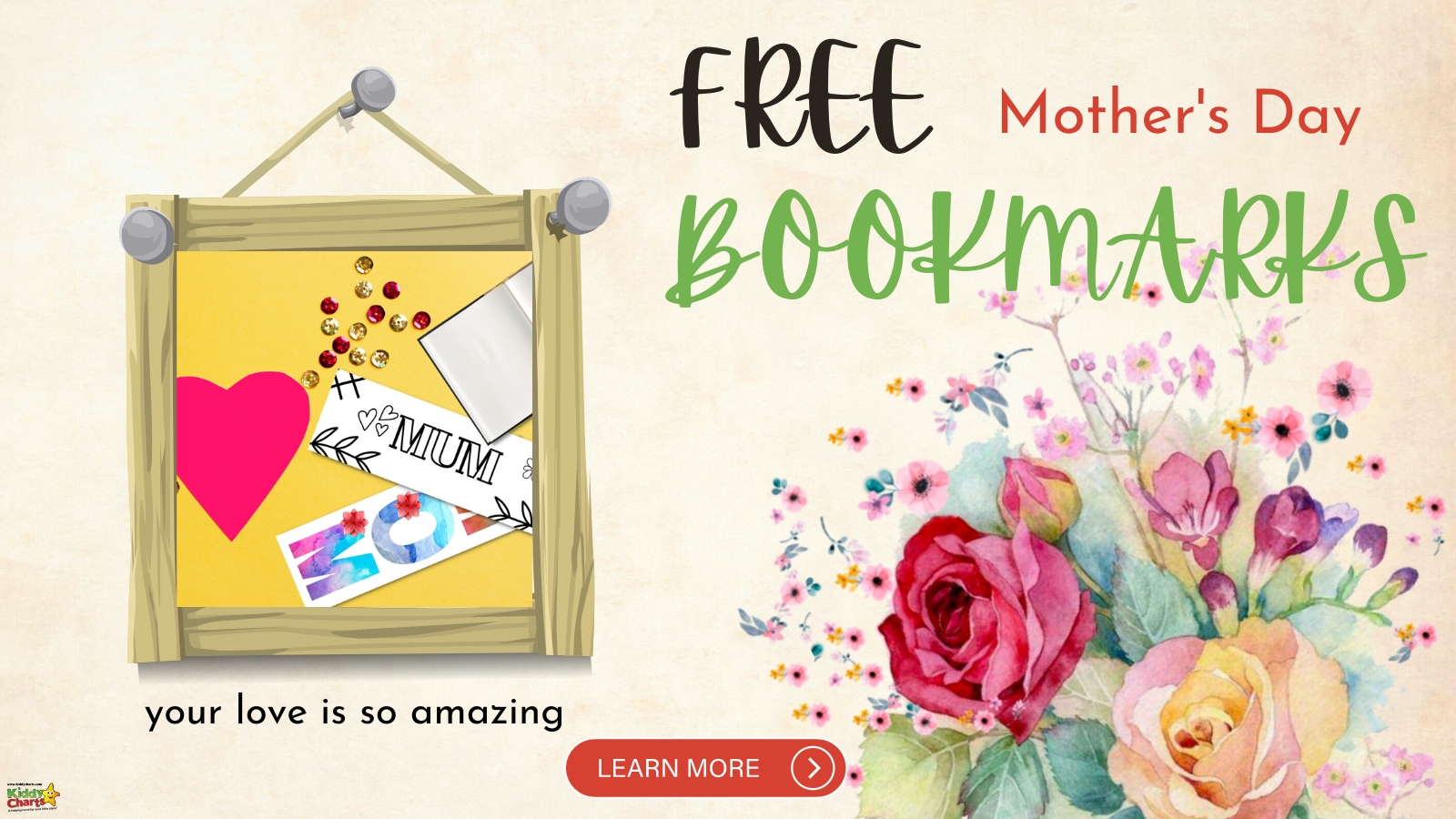 Free Mothers day bookmarks as a simple Mothers day gift