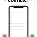 This image depicts a contract for a mobile phone, outlining the terms and conditions of its use.
