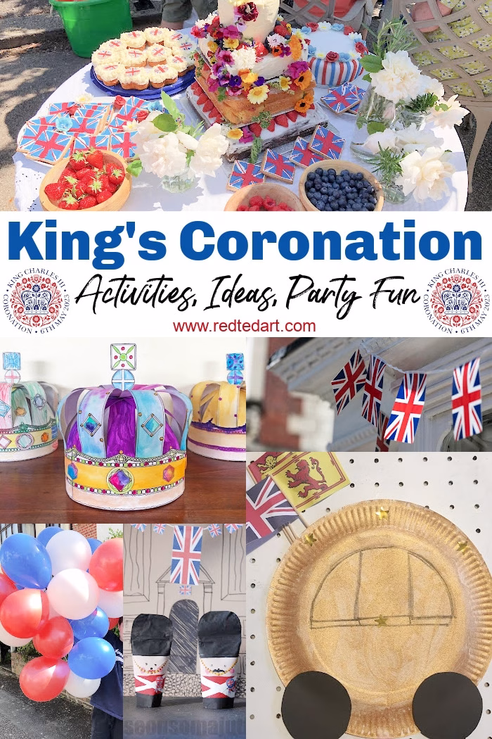 The image depicts the upcoming coronation of King Charles in May 2023, as well as activities, ideas, and party fun related to the event.